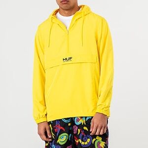 HUF New York Aurora Yellow Liberty Anorak 1/4 Zip Pullover Windbreaker Jacket